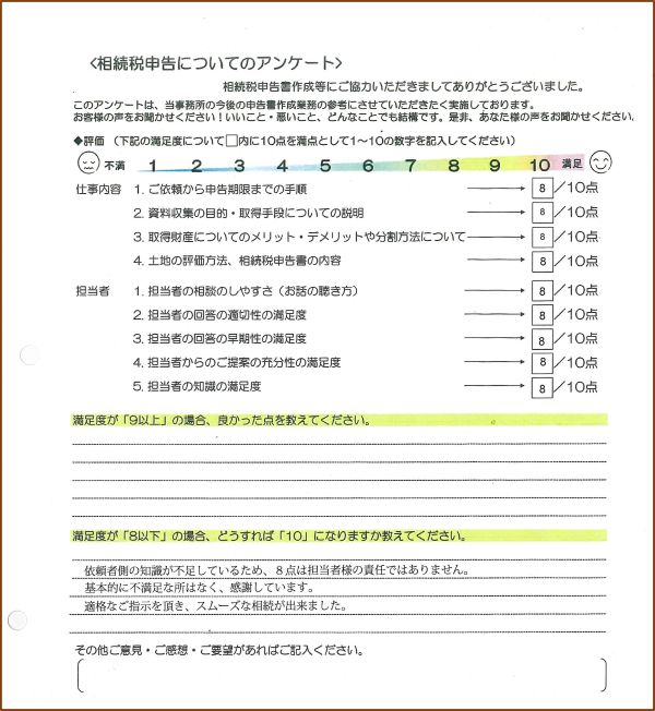 2024年相続税申告アンケートS様